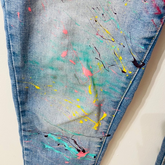 Hand-painted jeans. Size M-L - Picture 3 of 5
